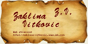 Žaklina Vitković vizit kartica